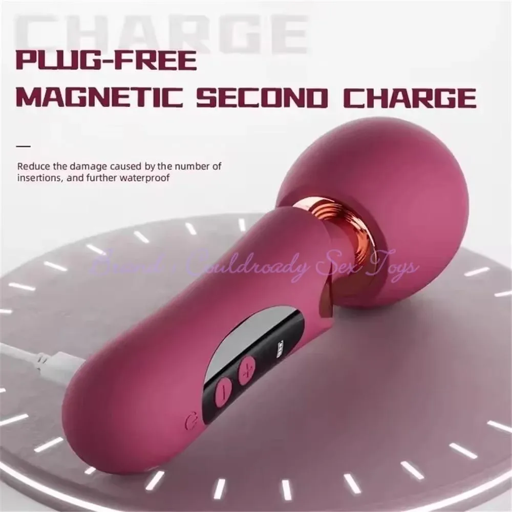 LCD ที่มีประสิทธิภาพ AV Vibrator ใหญ่หญิง Body Massager ของเล่นสำหรับผู้หญิง Clit G Spotช่องคลอดกระตุ้นMagic Wand