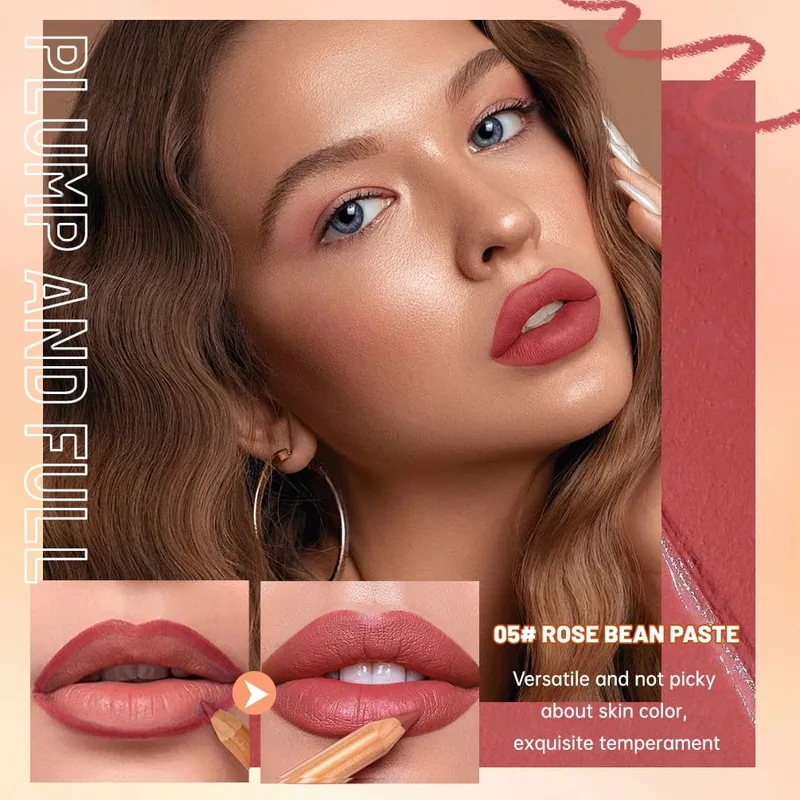 12Pcs/Set Matte Lip Liner Pencil Lip Outline Contouring Lasting Lipstick High Pigment Not Easy Fade Velvet Fine Lipliner