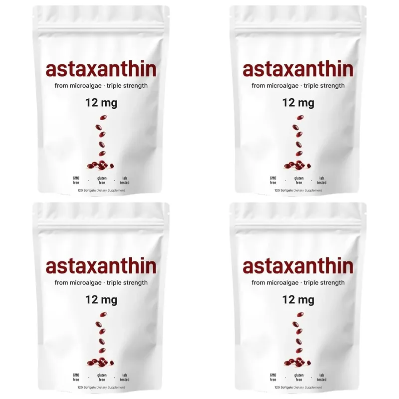 Astaxanthin 12mg with Fresh Microalgae Source Daily Nutritional Support Antioxidant Supplement 120 Softgels — image 11
