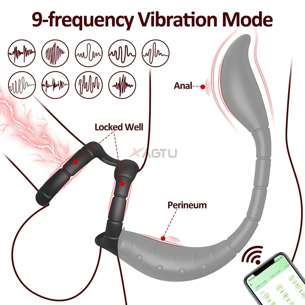 APP Control Vibrating Butt Plug Cock Ring for Men Prostate Massager for Gay Anal Vibrator Penis Ring Adult Sex Toy for Men