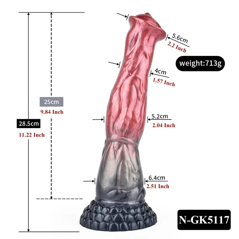 Silikonový koňský dildo anální kolík s velkým uzlem Vaginální stimulátor bodu G s přísavkou Sexuální hračka pro dospělé pro ženy Muži