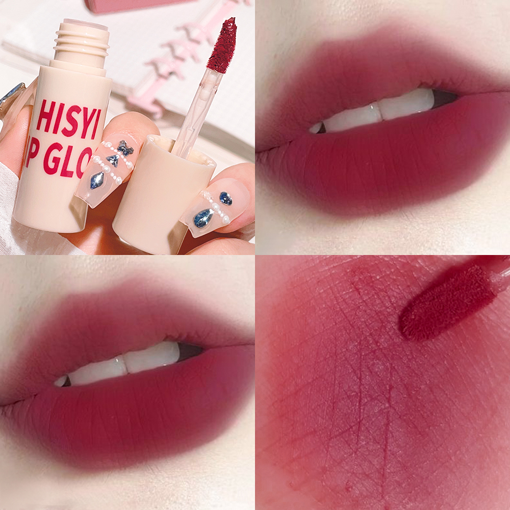 6 Colors Matte Velvet Lip Glaze Natural Long-Lasting Highly Pigmented Lipstick Portable Matte Finish Universal Lip Glaze Makeu