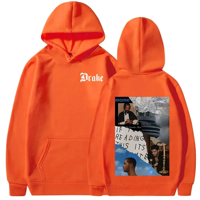 Rapper Drake Music Album Cover Graphic Hoodies Men's Fashion Hip Hop Vintage Sweatshirts Autumn/Winter Fleece Warm Pullovers Y2k