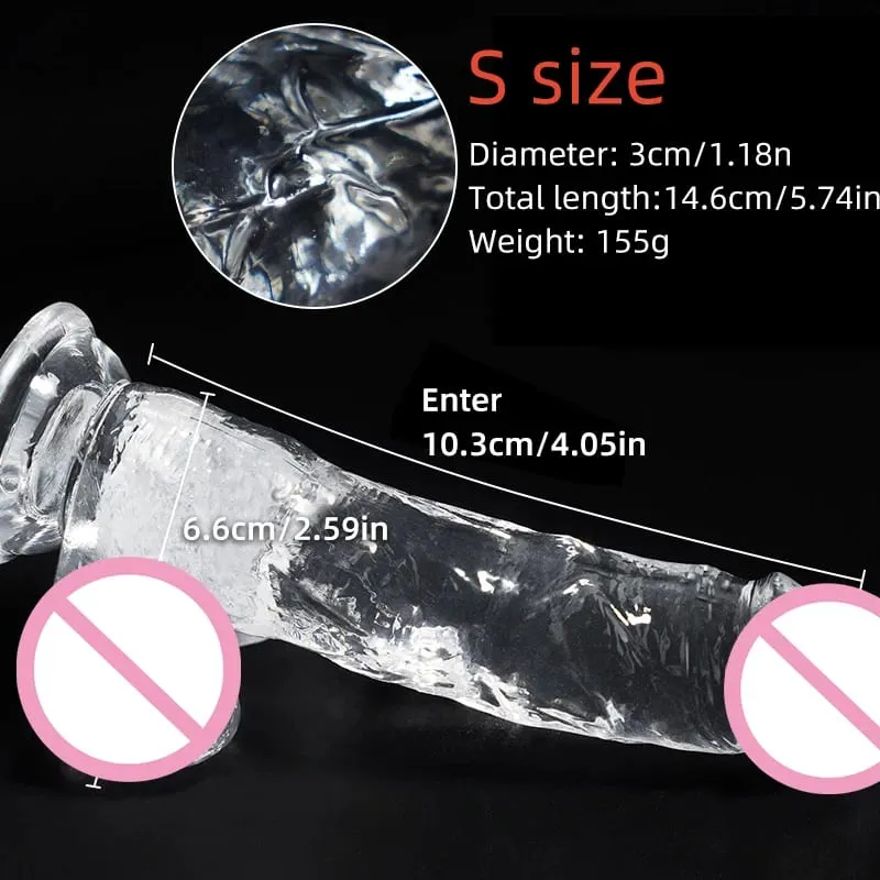 Transparent Soft Jelly Dildo Realistic Fake Dick Penis Suction Cup Dildo Realistic Sex Toys For Lesbian Women Female Masturbator
