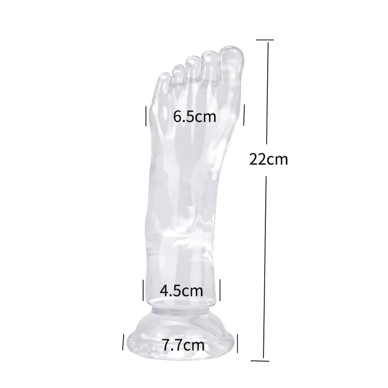 Big Feet Style Anal Plug Big Clear TPE ButtPlug Deep Masturbator Dildo Dilator Stimulator Anal Plug Adult Sex Toys For Women 18+