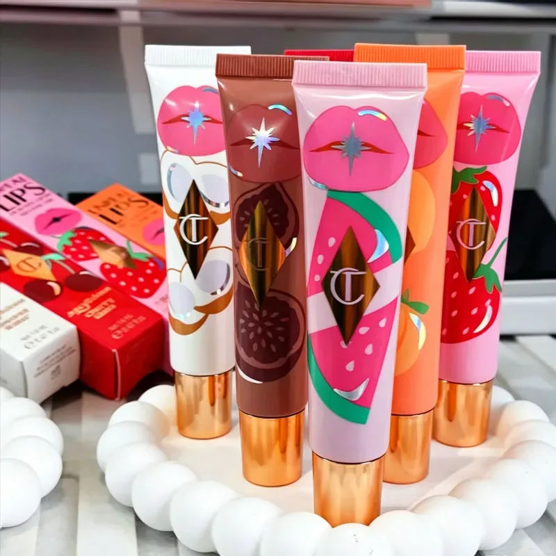 Luxury CT Multicolored Water Light Lip Gloss Lasting Hydrating Lip Balm Heart-shaped Tip Lip Brush&Jelly Lip Gloss Makeup Gift