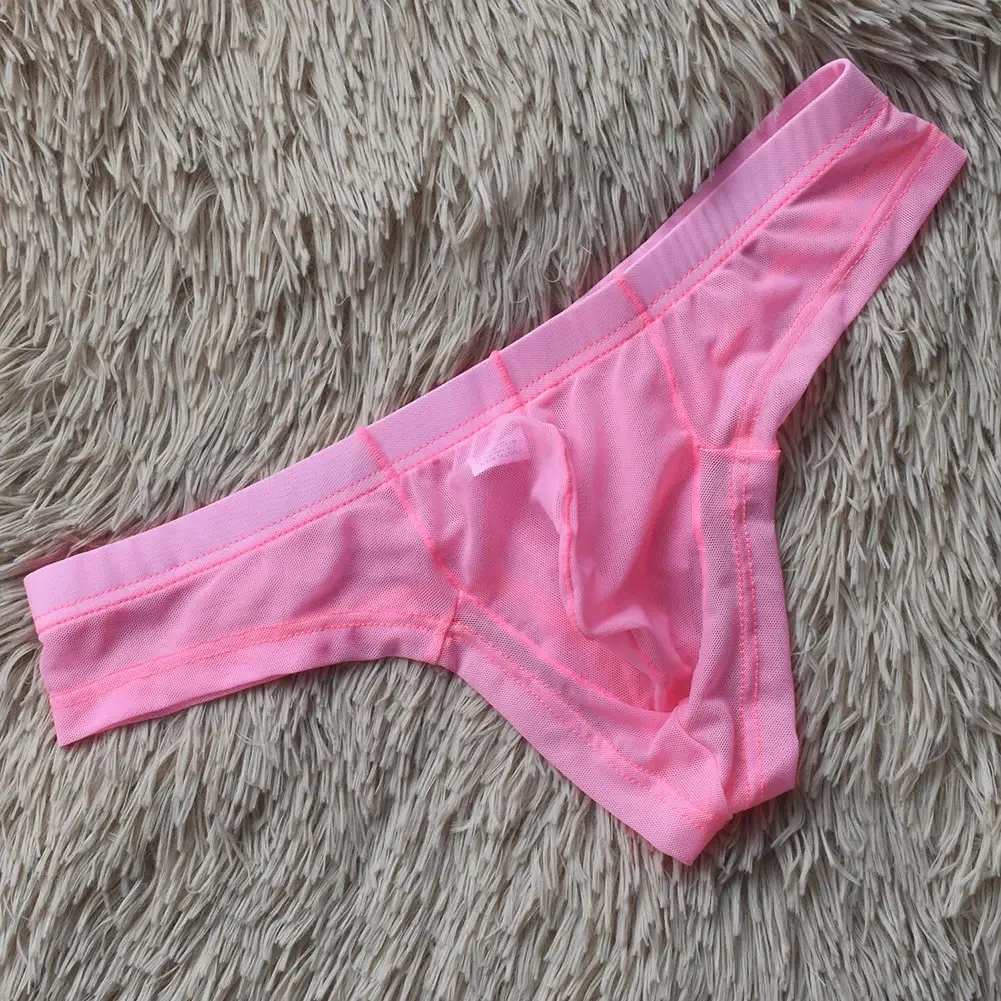 Men G Strings Transparent Mesh Low Waist Sissy Pouch Sexy Lingerie Ultra Hot Underwear For Man Japanese Thongs Men's Underpants