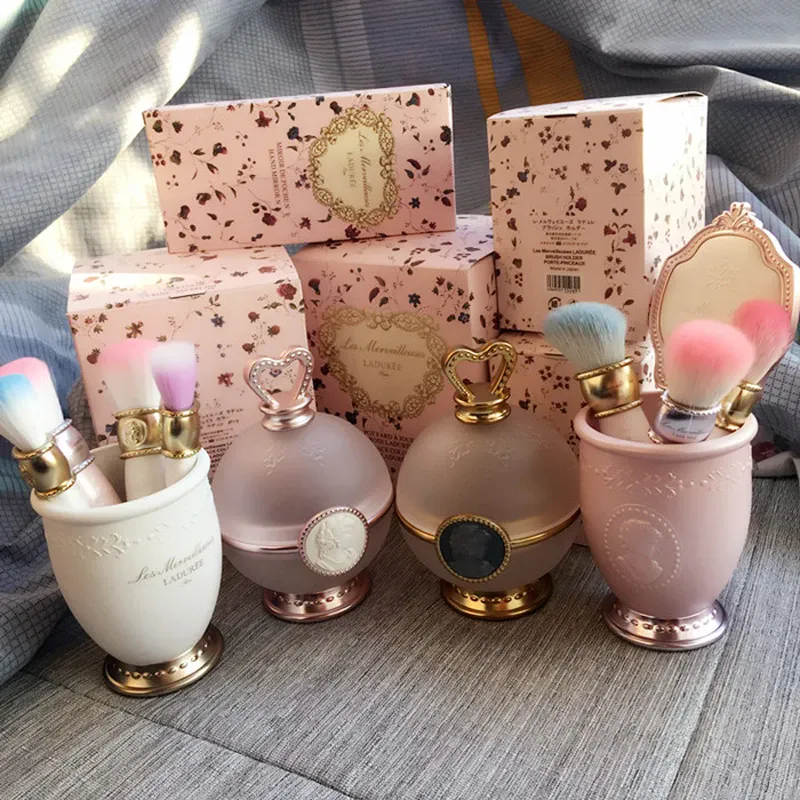 Laduree Queens Brush Holders White Pink Luxurious Makeup Brushes Cylinders Storage Containers — image 1