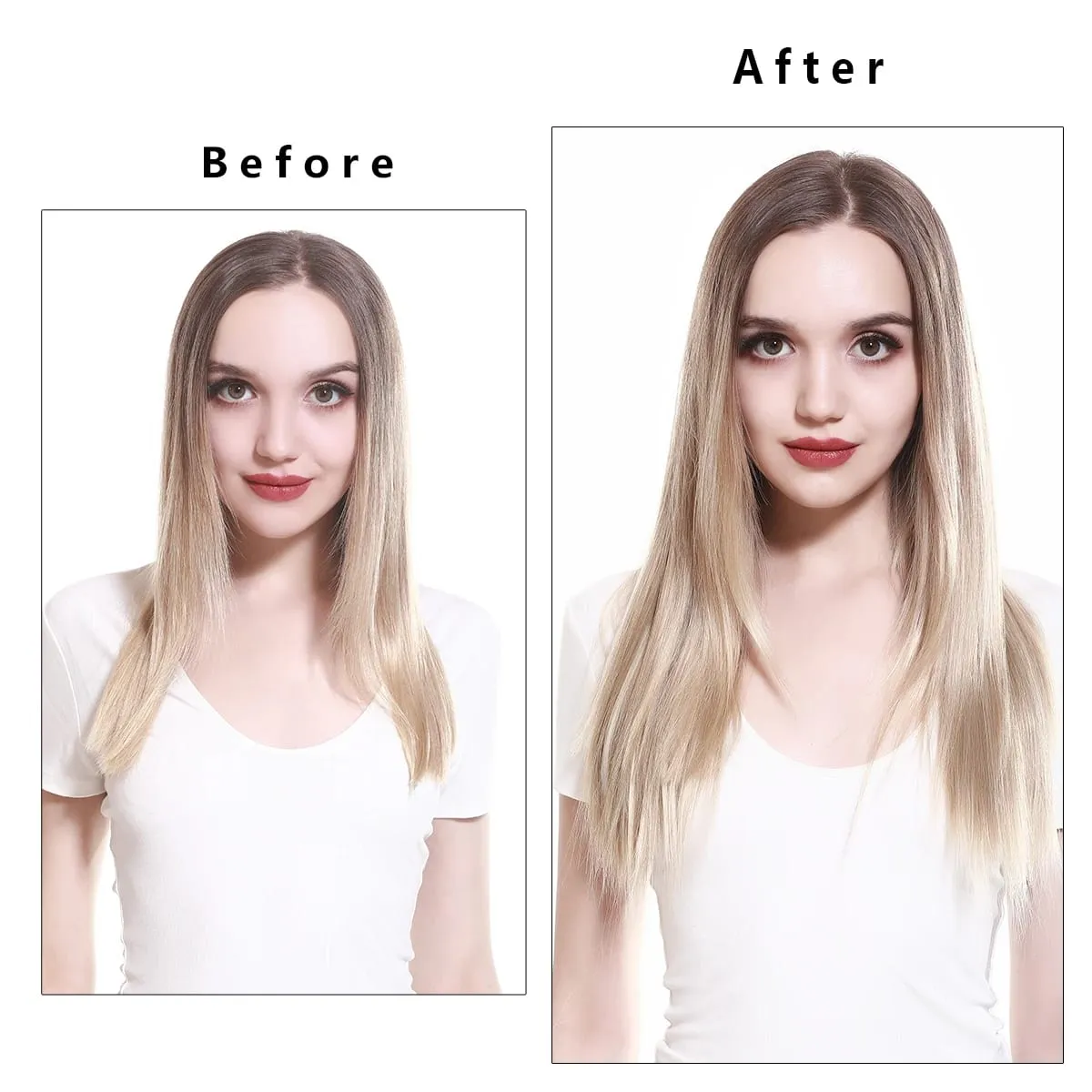 Premium Heat Resistant Synthetic Invisible Wire Hair Extensions With Clips Hairpieces Long Natural Straight Fake Hair For Woman