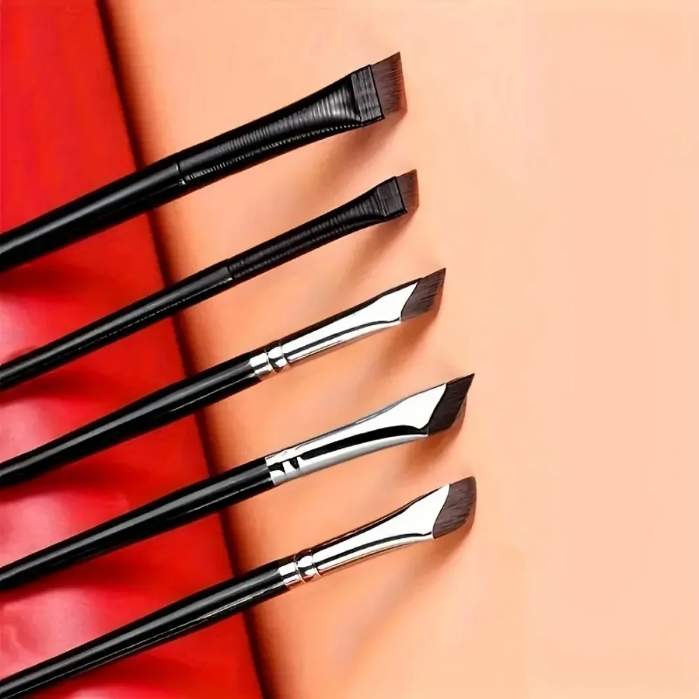 5Pcs Angled Blade Eyeliner Brush Set Ultra Thin Precision Makeup Brushes Multi Purpose Flat Eyebrow Liner Brush Eye Makeup Tool