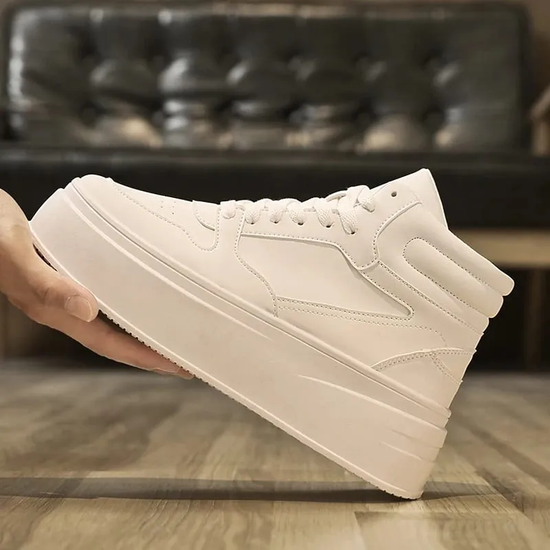 Autumn Men Casual Sneakers Platform Ankle Boots High-top Thick Bottom Sneakers Male Outdoor Basketball Shoes Sport Trainers