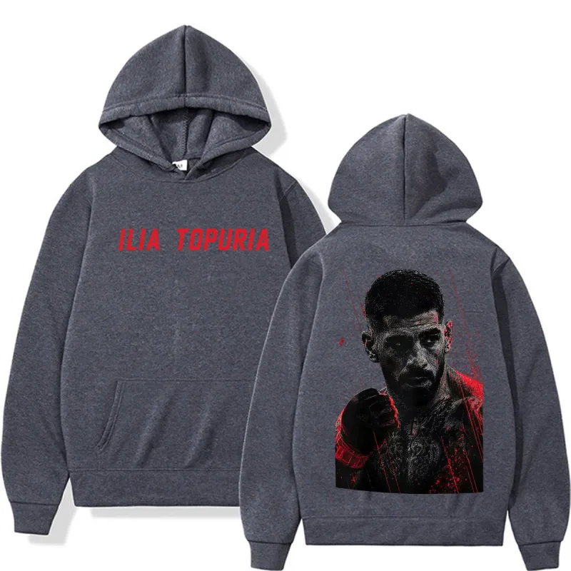 Ilia topuria el matador vintage gráfico hoodies roupas masculinas violência estética camisolas casuais pullovers de lã streetwear