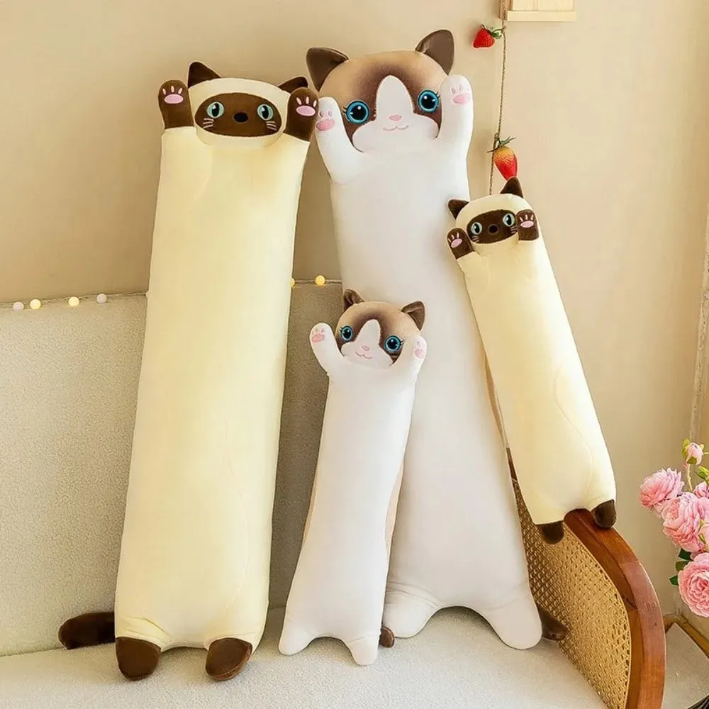 Cute 50/70cm Cat Plush Toy Long Lovely Sleeping Throw Pillow Soft Creative Stuffed Animal Home Decor