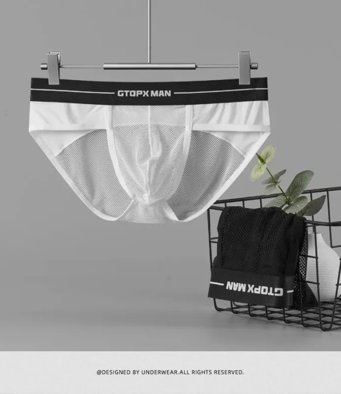 Mens Sexy Underwear U Convex Thin Mesh Transparent Briefs Low Rise Breathable Underpanties — image 11