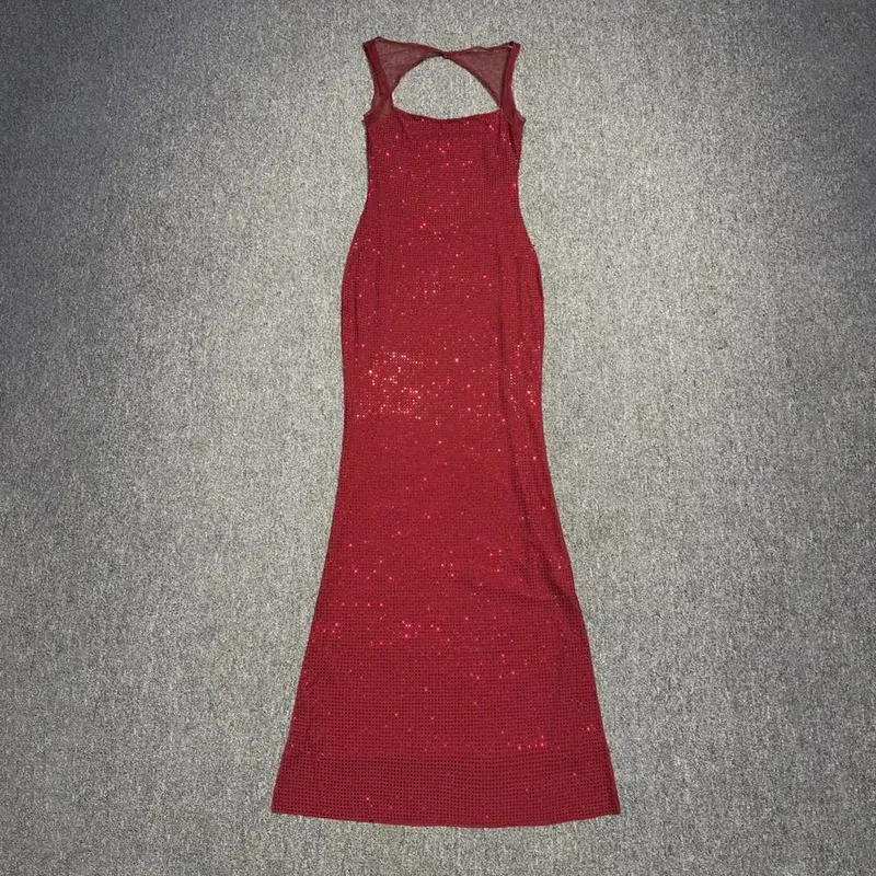 Multi Colours Backless Shiny Rhinestones Mesh Patchwork Long Dress For Women Slim Bodycon Evening Party Cocktail Gowns