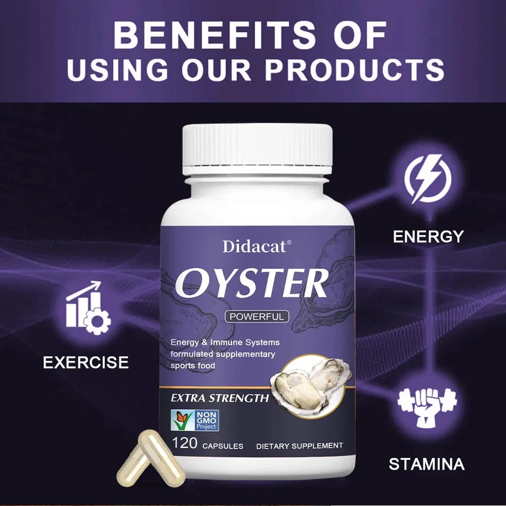 Oyster Extract - Support Athletic Performance Motivation and Immunity Nutritional Supplement 120 Capsules