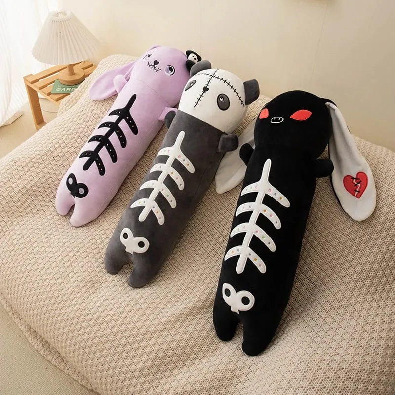 60cm Horror Goth Plush Animal Rabbit Panda Soft Toy Cute Body Pillow Halloween Party Decor Funny Gift For Girl Boy
