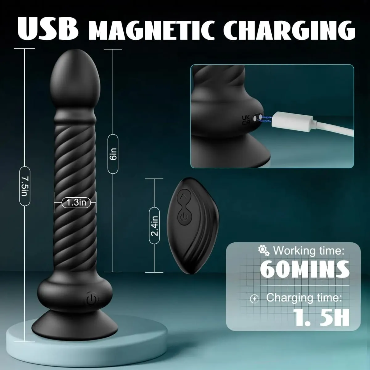 Wriggling Anal Vibrator Male Prostate Massager Vibrating Butt Plug with Remote Control Adult Sex Toys for Men Gay Women