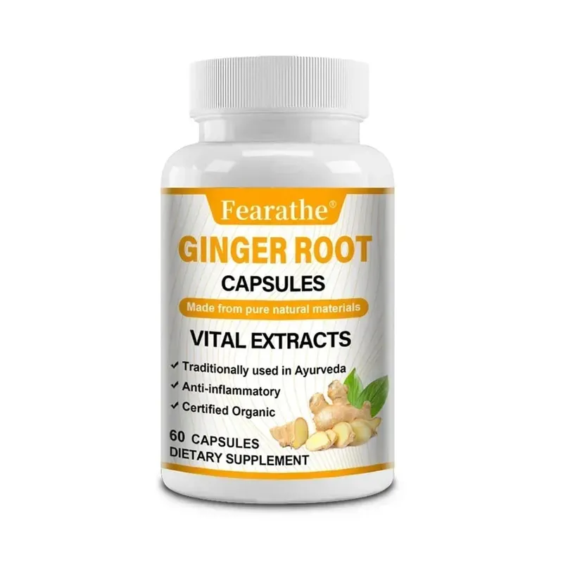 Organic Ginger Root Capsules 1200mg - with Black Pepper Extract For Joint Health Anti-Inflammation Muscle Immune Health — image 9
