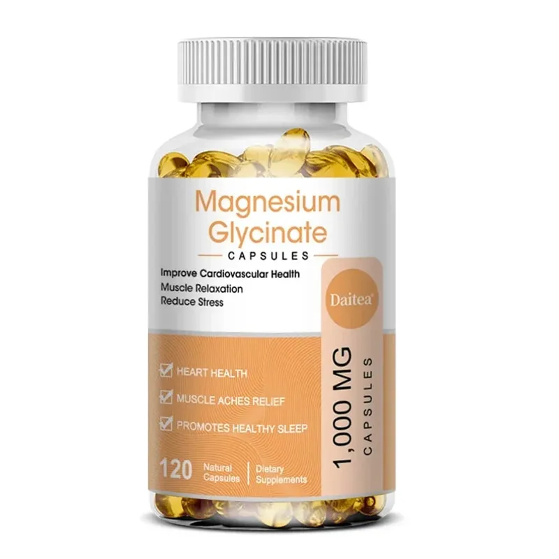 Magnesium Glycinate Capsules - Helps with Stress Muscle Sleep Joints Bones Immune and Cardiovascular Health