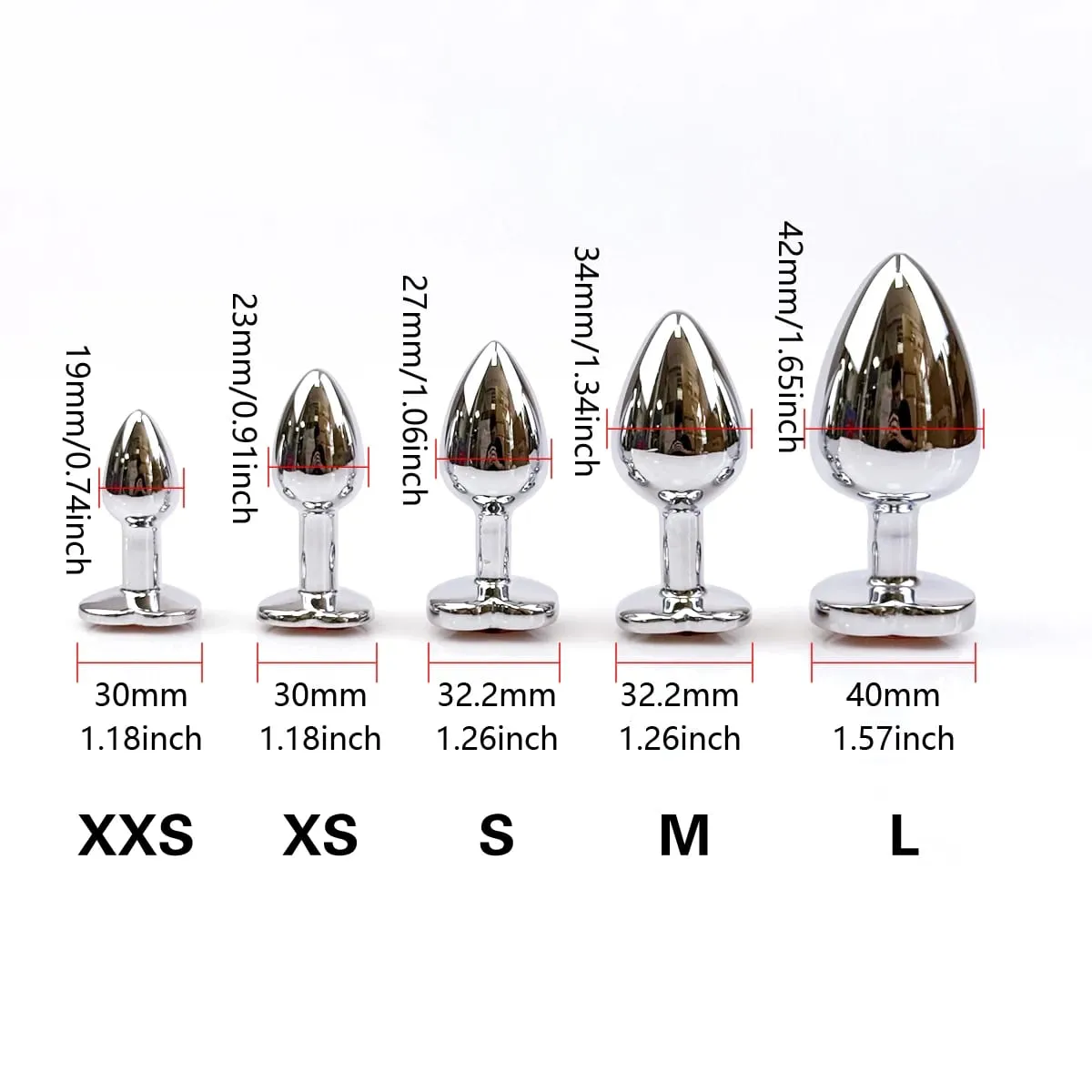 Heart-shaped metal anal plug Beginner's anal plug Anal massage dilator Adult couples sex toy Masturbation stimulation tool