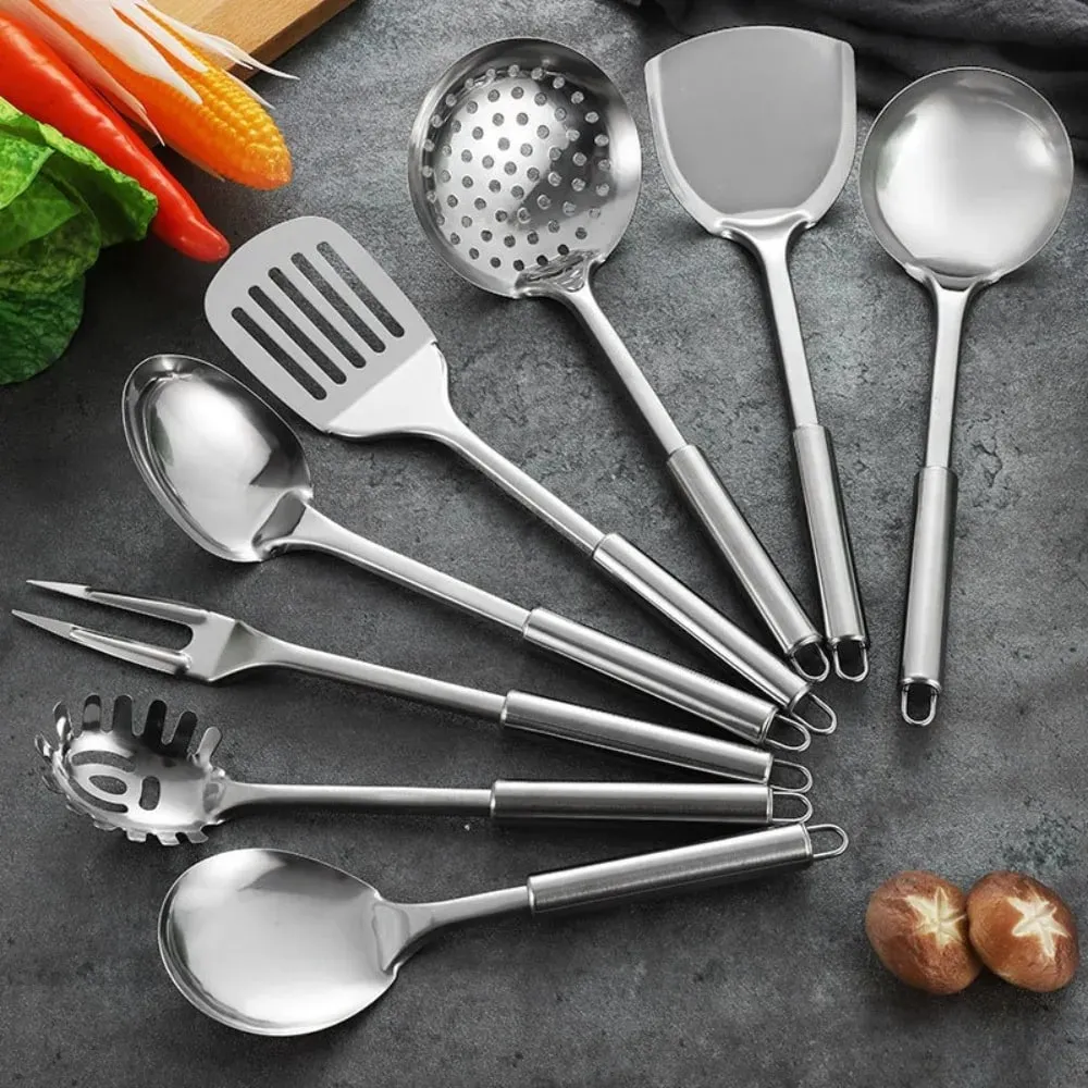 Durable Stainless Steel Wok Spatula Long Handle Kitchen Gadgets Kitchen Cooking Utensil Set Rice Spoon Ladle Cooking Tools