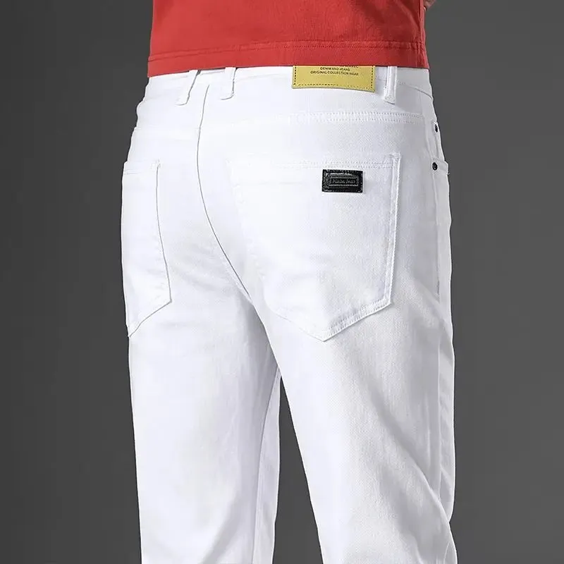 2025 Spring Autumn New Men's Clothing Slim Jeans Fashion Brown Business Casual Stretch Denim Pants Male Brand Trousers 28-44 — image 6