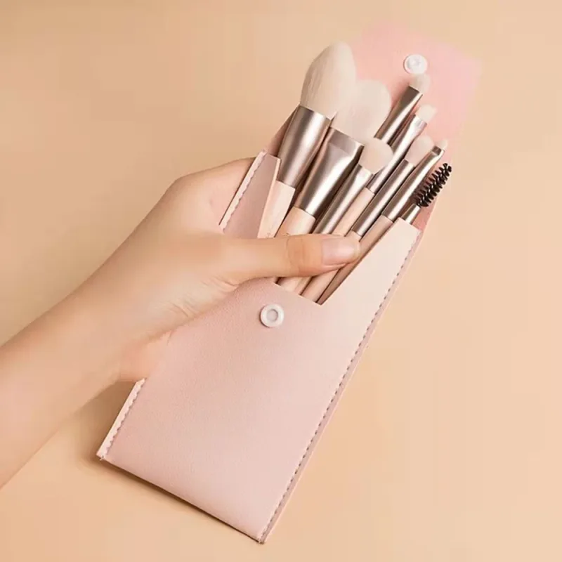 8-Piece Portable Concealer Foundation Make-Up Makeup Brush Soft Hair Eye Makeup Tools Beginner mini Set Alcohol Free