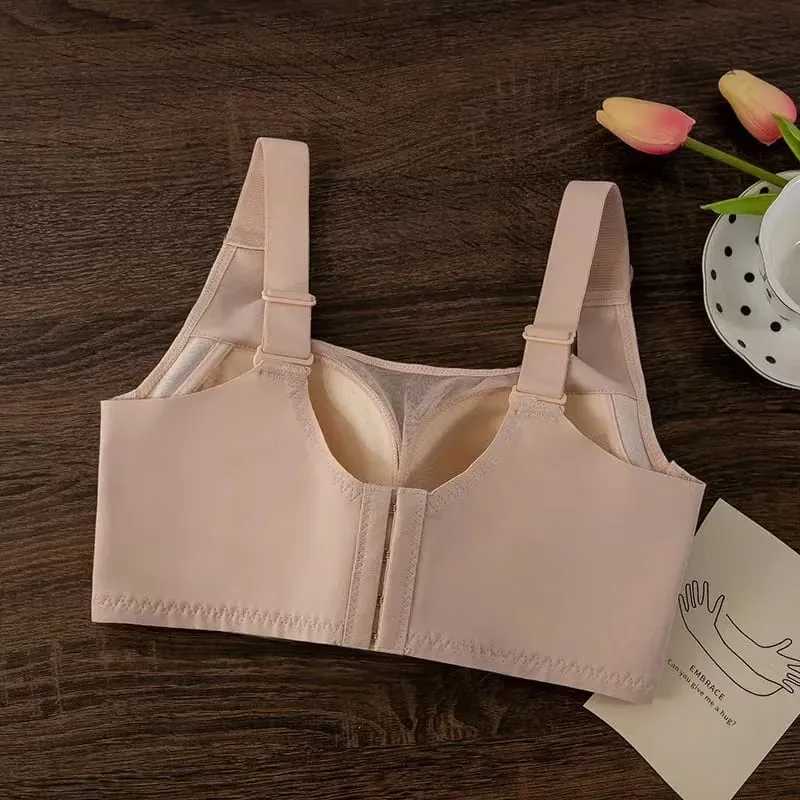 Plus Size Thin CD Cup Push up Bra Sexy Lace Wire-Free Soft Support Anti-Sagging Adjustable Lingerie Bra for Women