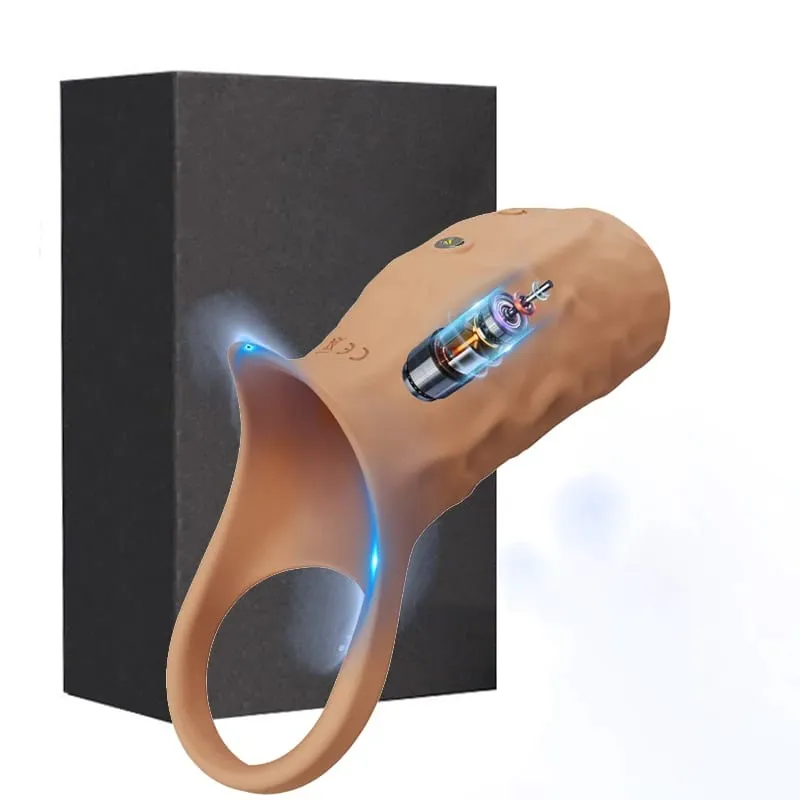 Vibrator Penis Sleeve Cock Ring Ejaculation Extender for Penis Testicles G Spot Stimulation Couples Adult Sex Toys for Men Women