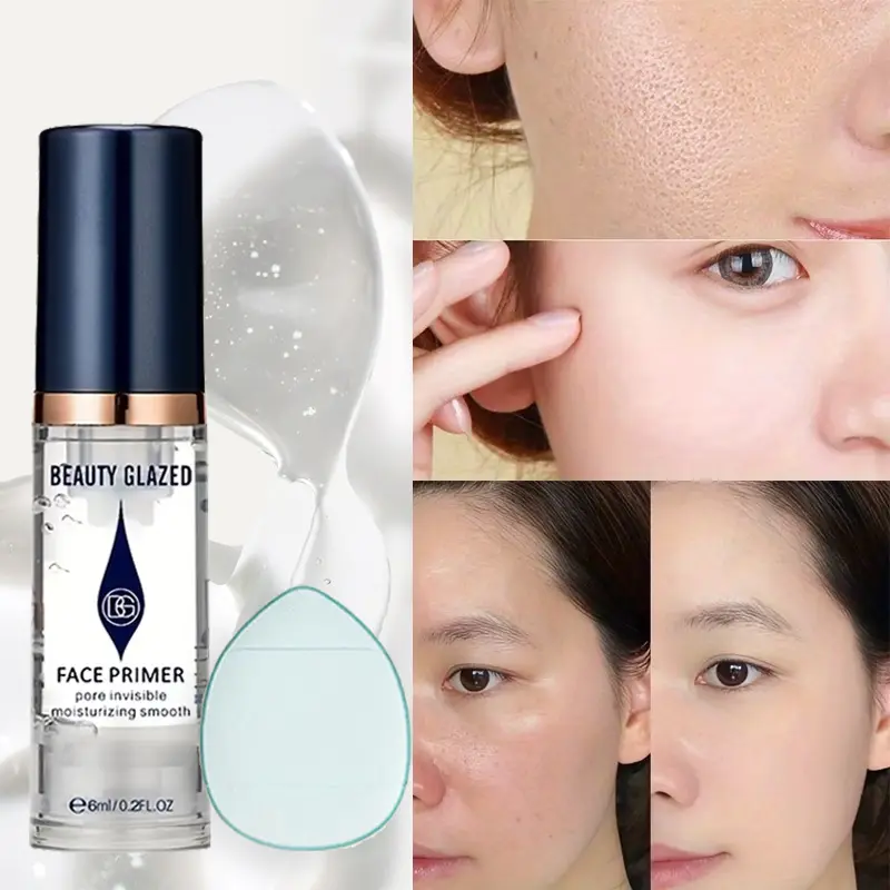 2pcs/Set :1pc Makeup Primer+1pc Puff Hydrating and Moisturizing Adheres Well To The Skin Long Lasting oil Control Travel Size