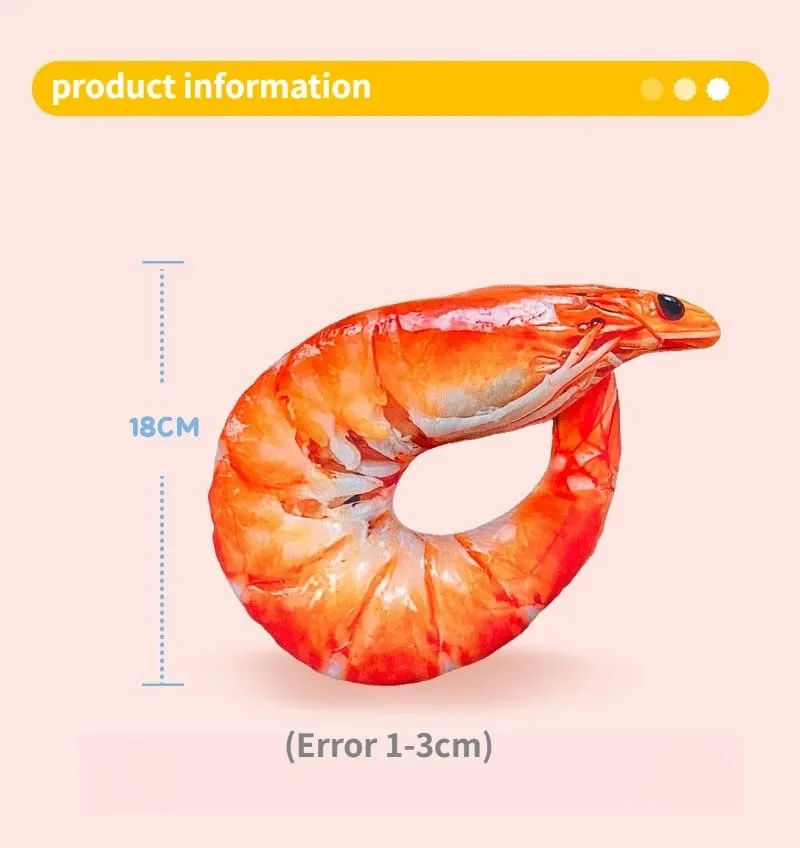 Real‑Printed Braised Prawn Plush Pillow Soft Stuffed Shrimp Cushion Funny Novelty Toy Home Decor Holiday Gift