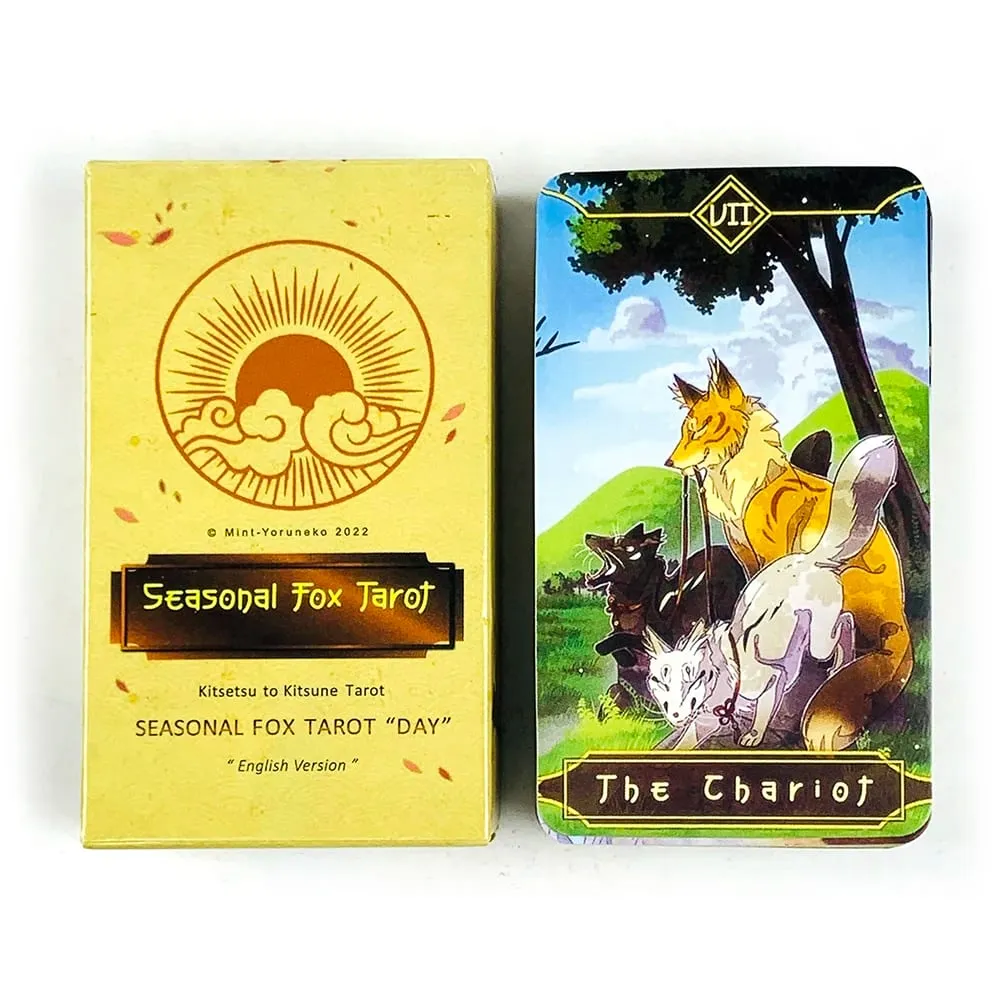 Seasonal Fox Tarot Cards Family Gathering Card Game Mysterious Divination Oracle Board Playing Table Games For Beginners
