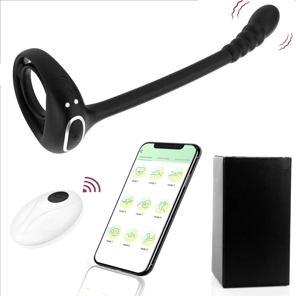 APP Remote Control Cockring Ring Vibrator for Men Testicle Massage Prostate Stimulate Anal Butt Plug Masturbator Adult Sex Toy — image 1