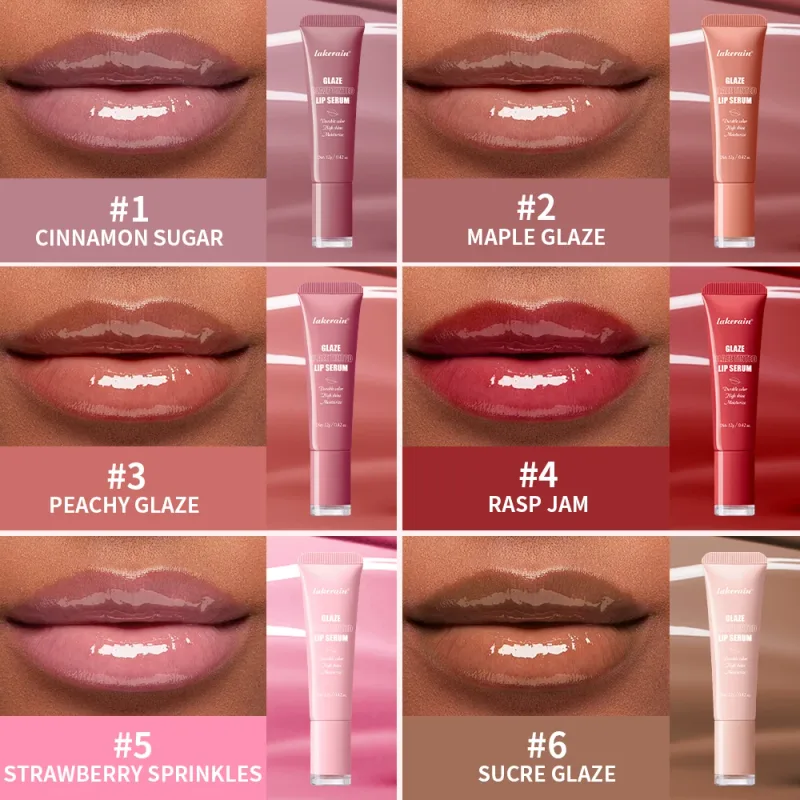 Tinted Lip Serum Glaze Moisturizing High Shine Durable Color Hydrating Lip Care Dewy Peachy Non-Sticky Lip Treatment Soft Makeup — image 3