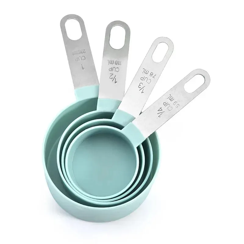 4/8PCS/Set Plastic Multi Purpose Measuring Cup Measuring Spoon Stainless Steel Handle With Graduated Measuring Baking Tools