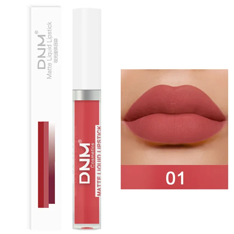 DNM 19 Color Matte Velvet Liquid Lipstick Waterproof Lasting Not Easy To Fade Lipgloss Makeup Purple Red Nude Lip Tint Cosmetics
