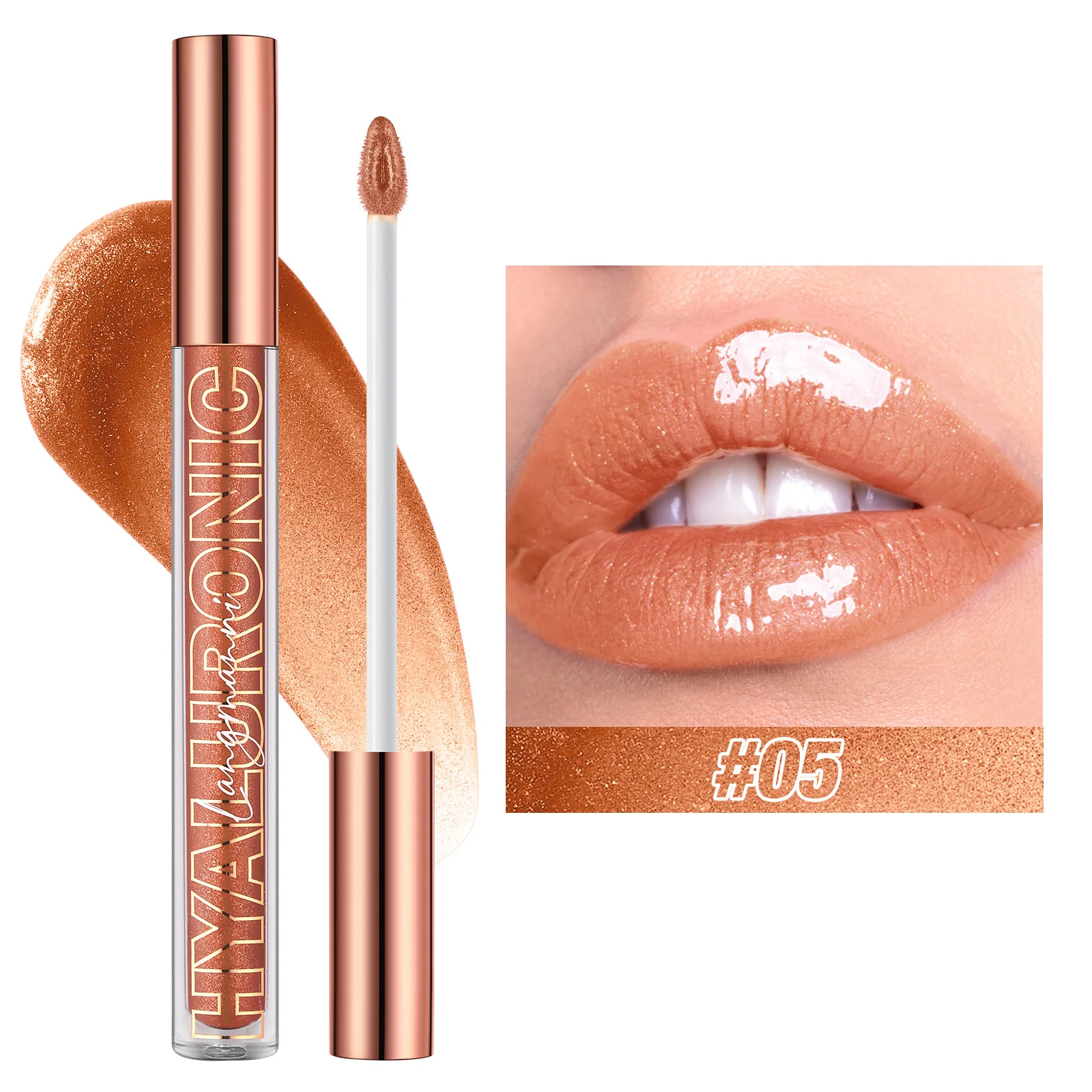 Pearlescent Glitter Plumping Lip Gloss Diamond Glitter Nude Pink Liquid Lipstick Shiny Glass Waterproof Sexy Lip Tint Lip Makeup