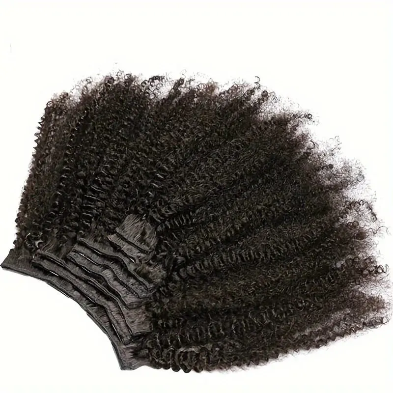 Extensiones de cabello rizado Afro, 100% cabello humano 4B 4C, extensiones de cabello rizado brasileño Remy, 8 Uds., 120g/set — image 2