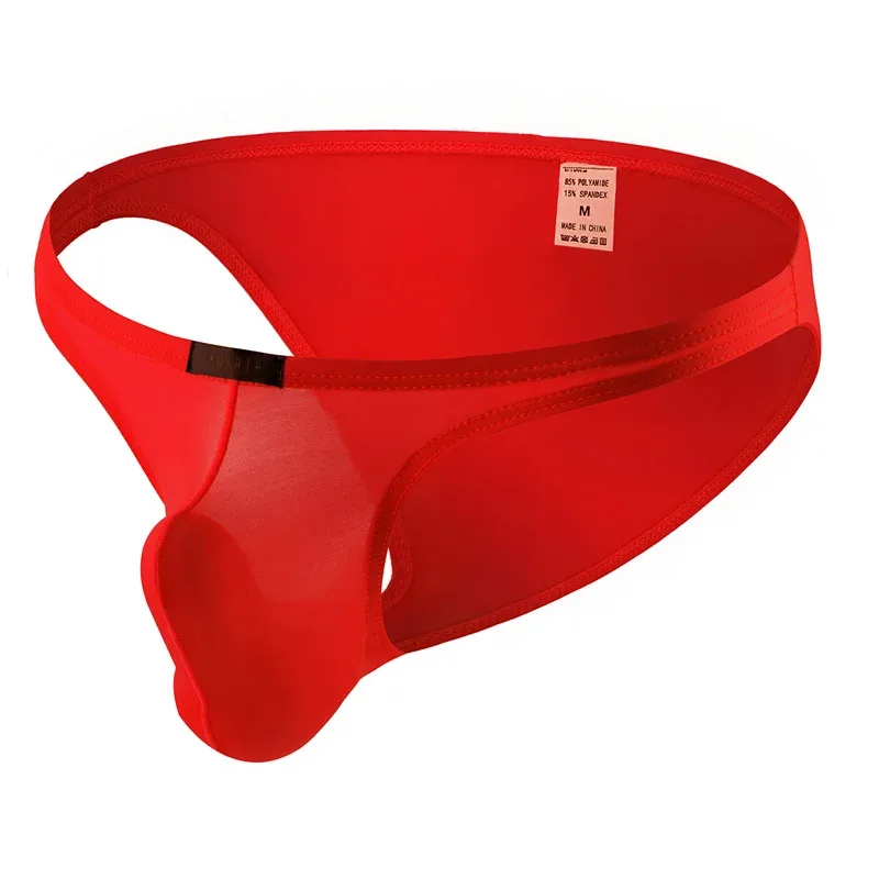 Men's Underwear Briefs Elastic Seamless Solid Underpants Ultra-Thin Breathable Briefs Ice Silk Seamless Low Waist Soft Underwear