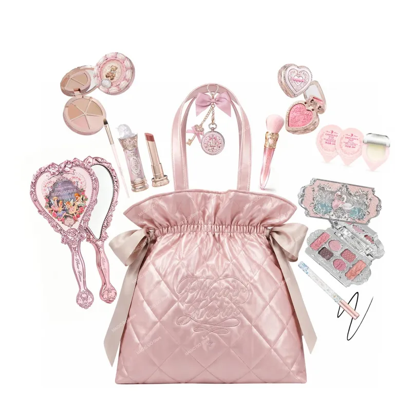 Flower Knows Limited Edition Diamond Pattern Tote Bag Makeup Set Eyeshadow Concealer Blush Eyeliner Lipstick Beauty Collection — image 1