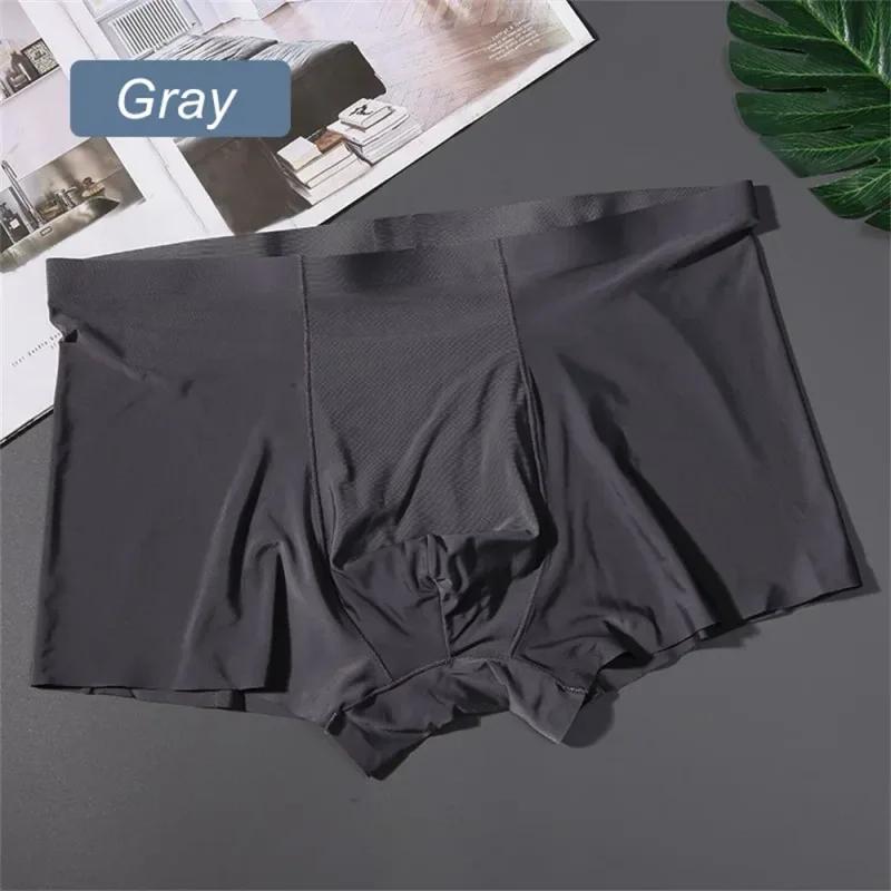3PCS Hohe Qualität männer Eis Seide Unterwäsche Sommer Dünne Atmungsaktive Nahtlose Höschen Sexy Männliche Unterhose Plus Größe