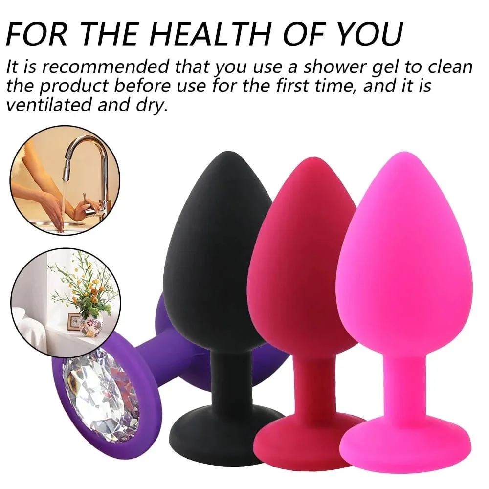 Plugue anal de silicone macio p/m/l, mini plugue erótico para bunda, brinquedo sexual para iniciantes, homens, mulheres, casais gays, estimulador de próstata, brinquedo de sexo anal