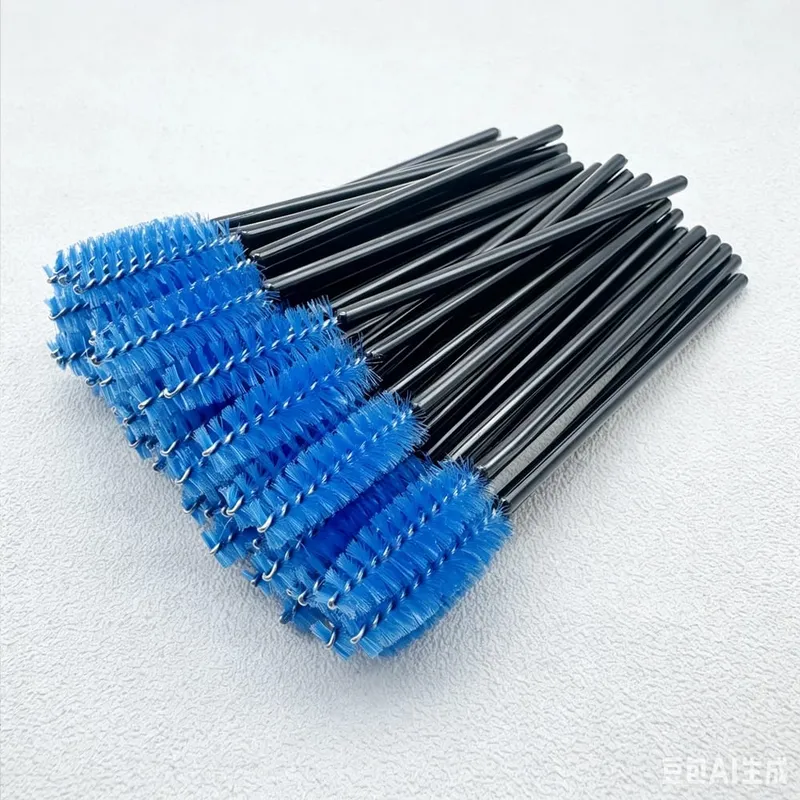 50pcs Disposable Eyelash Brushes Crystal Eye Lash Mascara Wands Glitter Lash Comb Spoolies Micro Makeup Applicators