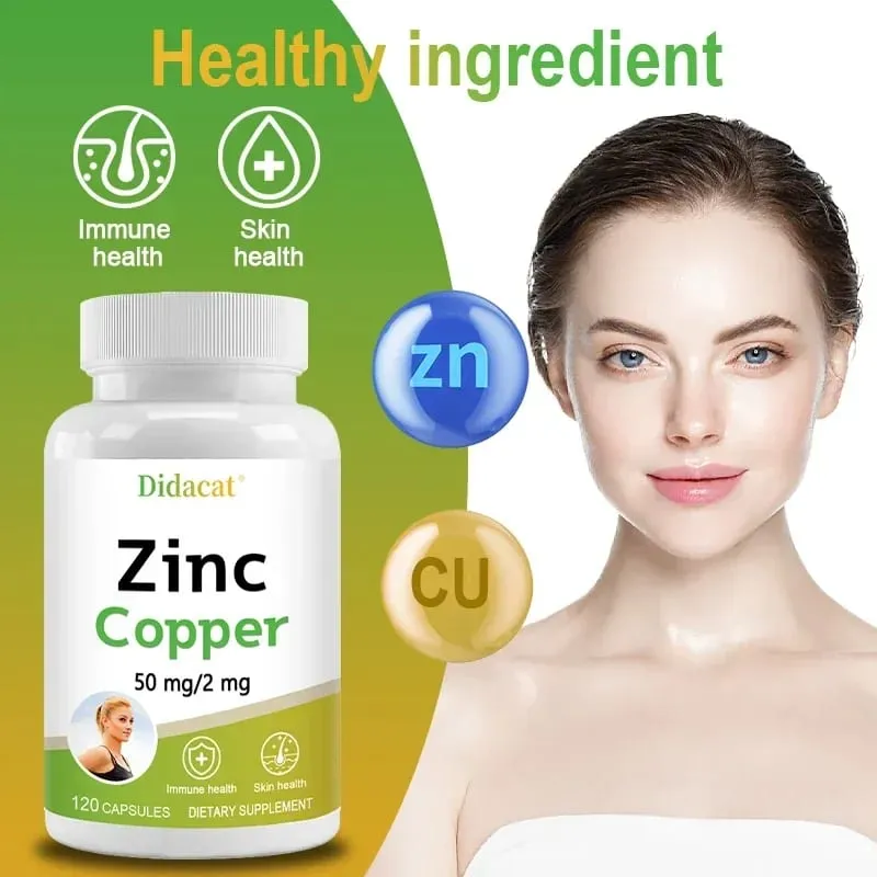 Zinc + Copper Capsules - Support Healthy Skin and Immune System Increase Vitality Skin Care
