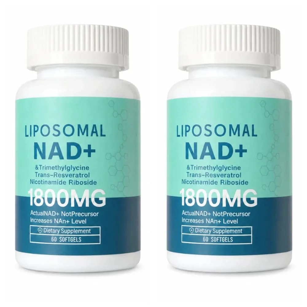 Liposomal NAD+ 1800mg Softgels Nicotinamide Riboside Trans-Resveratrol & TMG Energy Support Non-GMO Gluten-Free 60 Count