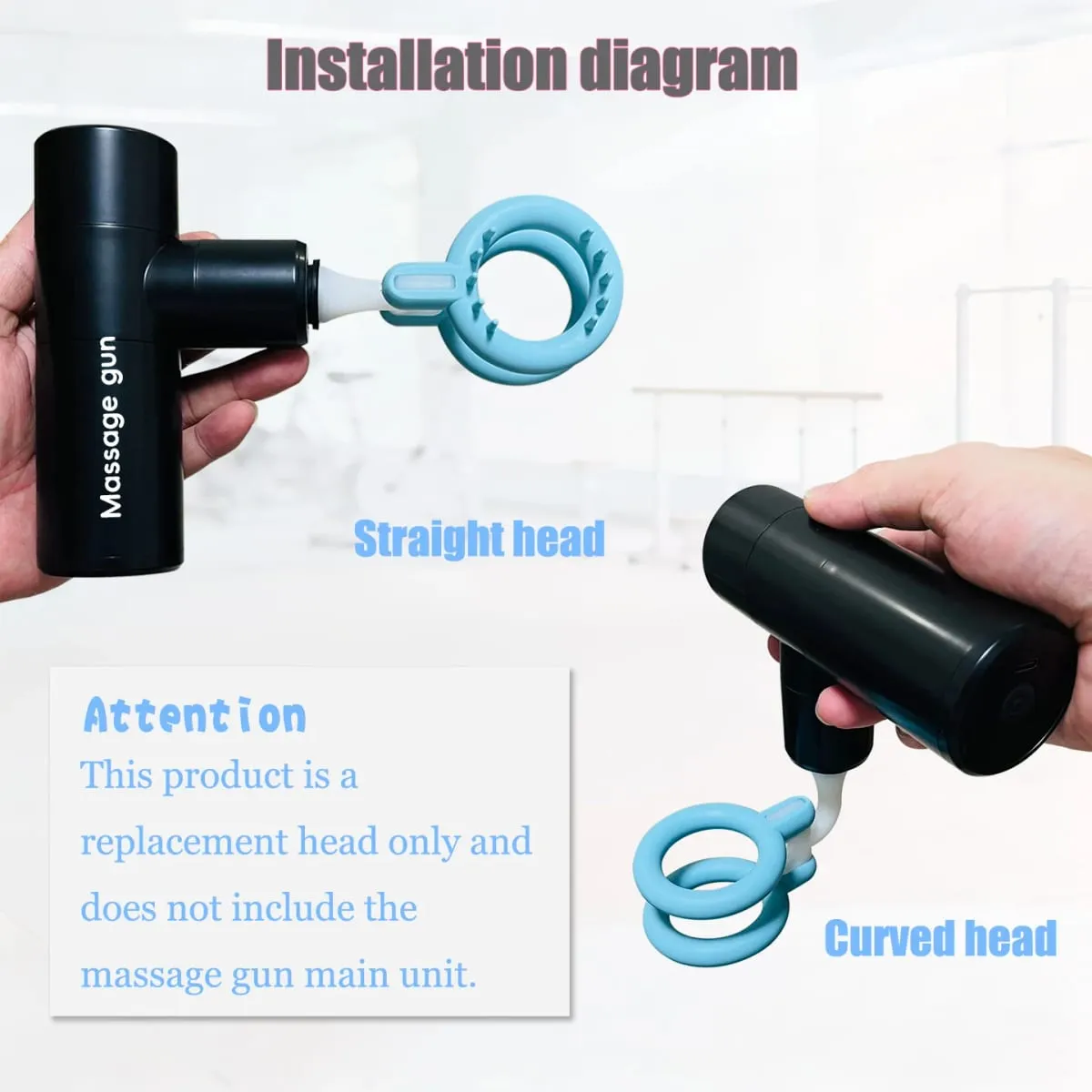 (Fits 12-19mm Shaft) Massage Gun Head attachments - Fascia Gun Silicone Head Replaceable Fitness Accessories Men's sex toy