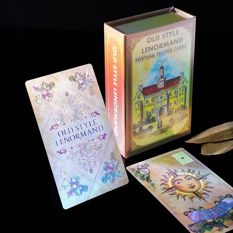 12*7cm Old Style Lenormand Oracle Cards PVC Gold Foil Fortune Telling Deck for Beginners & Professional Old Style Design — image 8