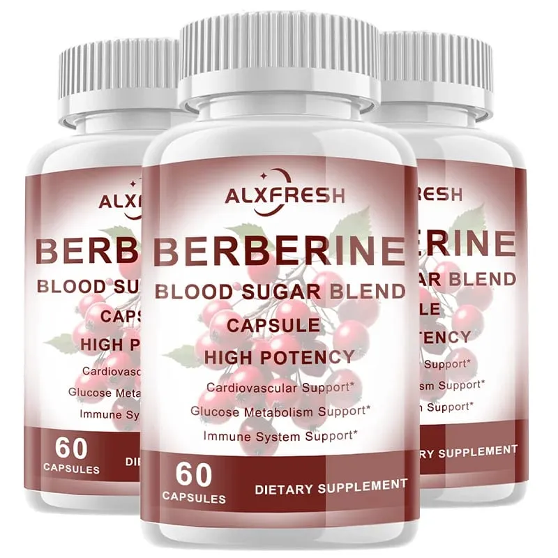 Berberine Capsules For Regulate Blood Sugar Improve Insulin Resistance Improve Blood Lipid Metabolism Support Intestinal Health
