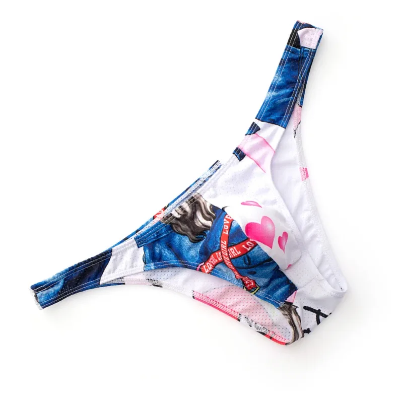 Men's Sexy Underwear Briefs Jockstrap Penis Pouch Male Slips Sissy Panties Mesh Breathable Low Rise Men Bikini Briefs Cuecas